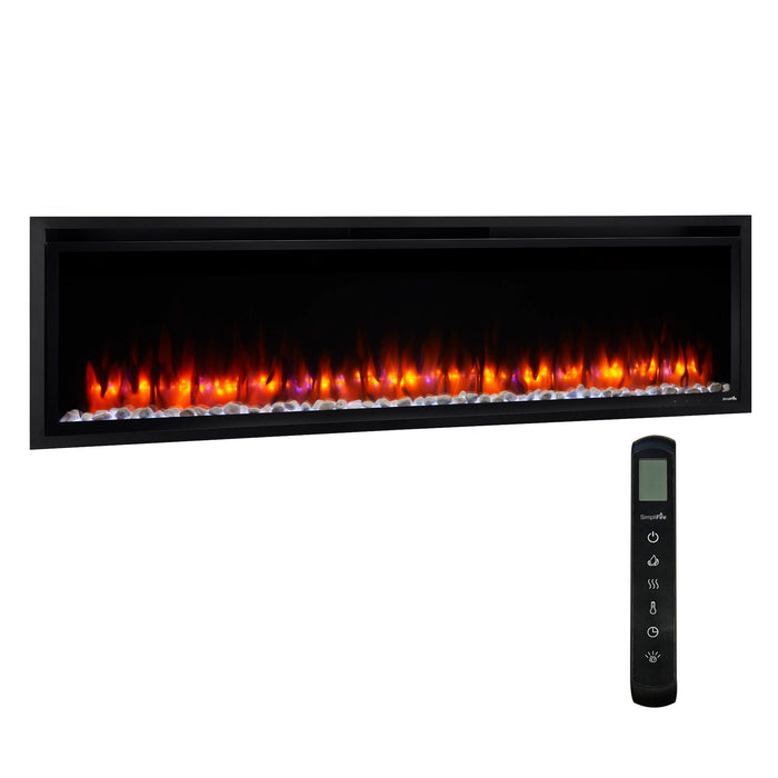 SimpliFire 60" Allusion Platinum Electric Fireplace