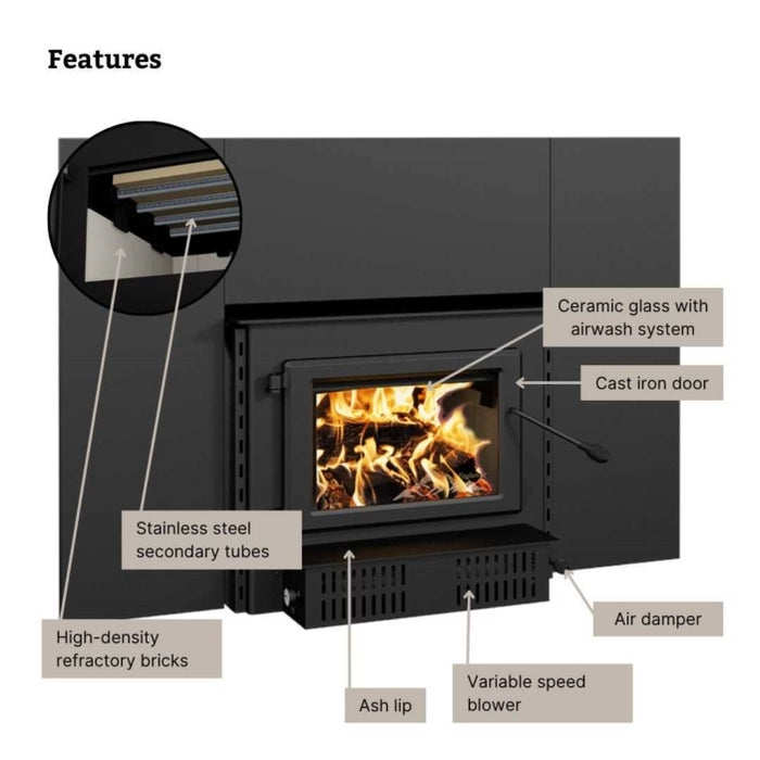 Englander 300-I Wood-Burning Fireplace Insert Product Features