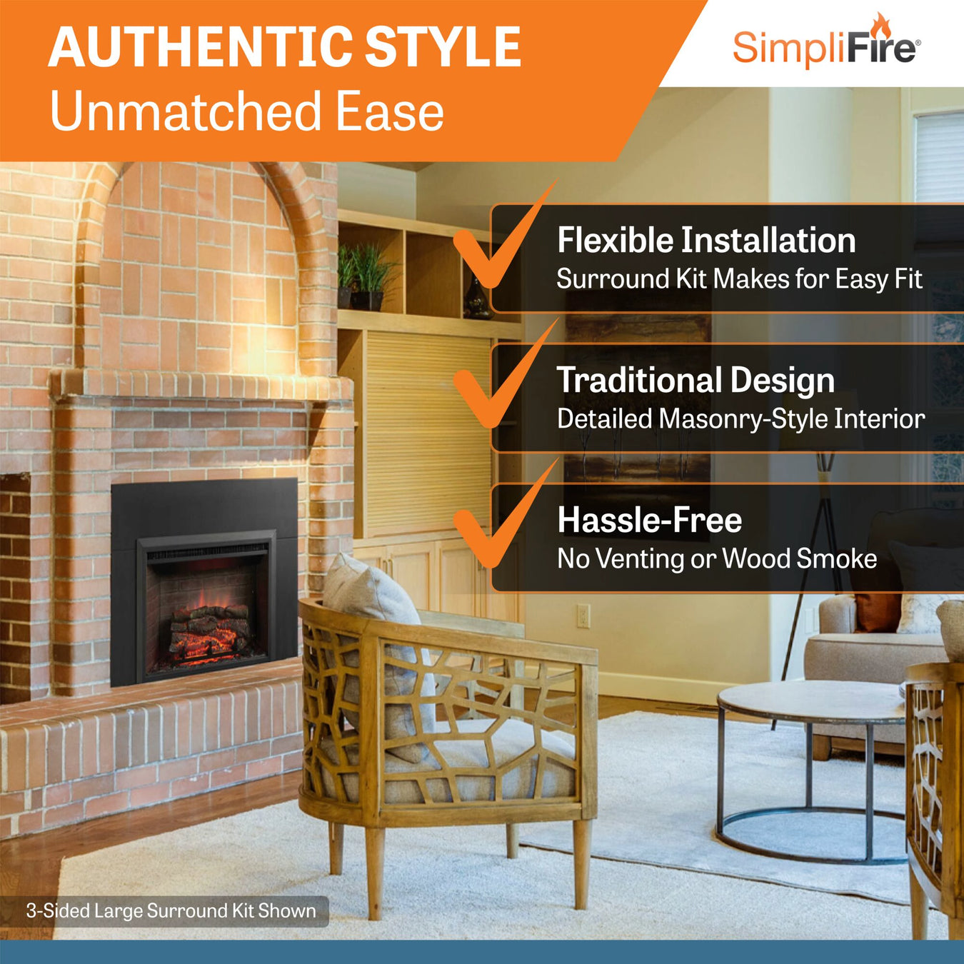 SimpliFire 32-Inch Electric Fireplace Insert Style