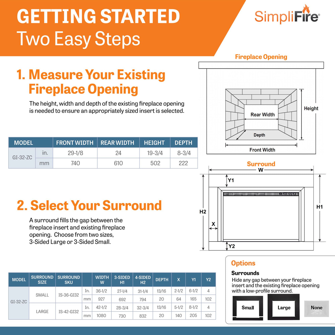 SimpliFire 32-Inch Electric Fireplace Insert Getting Started