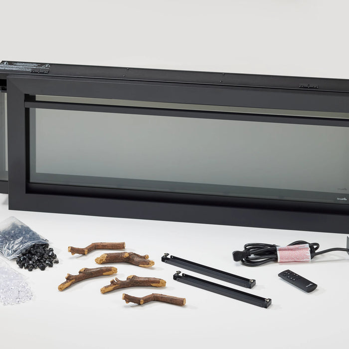 SimpliFire Allusion Slim Linear Electric Fireplace Contents