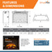 SimpliFire Built-In Electric Fireplace: 36" Dimensions