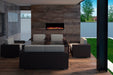 SimpliFire Forum 43" Outdoor Electric Fireplace in Backyard Patio