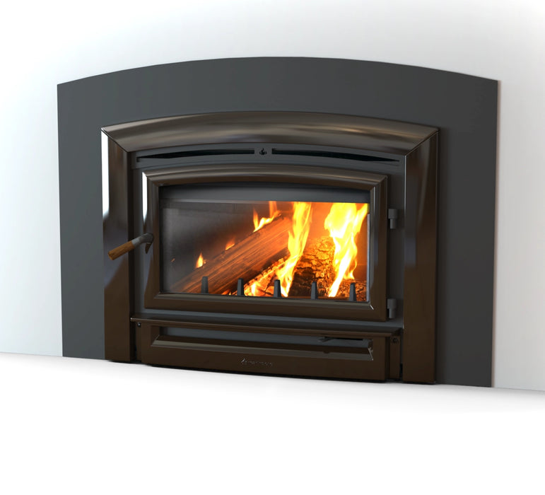 Hearthstone Stoves Green Mountain 90 Wood-Burning Fireplace Insert with Brown Enamel Finish and Surround