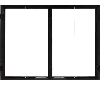 HHT Bi-Fold Glass Doors with Black Trim for Majestic Ashland Fireplace