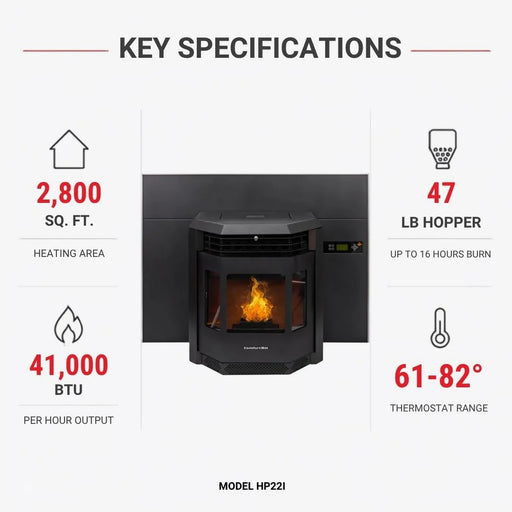 ComfortBilt HP22i Pellet Insert Key Specs