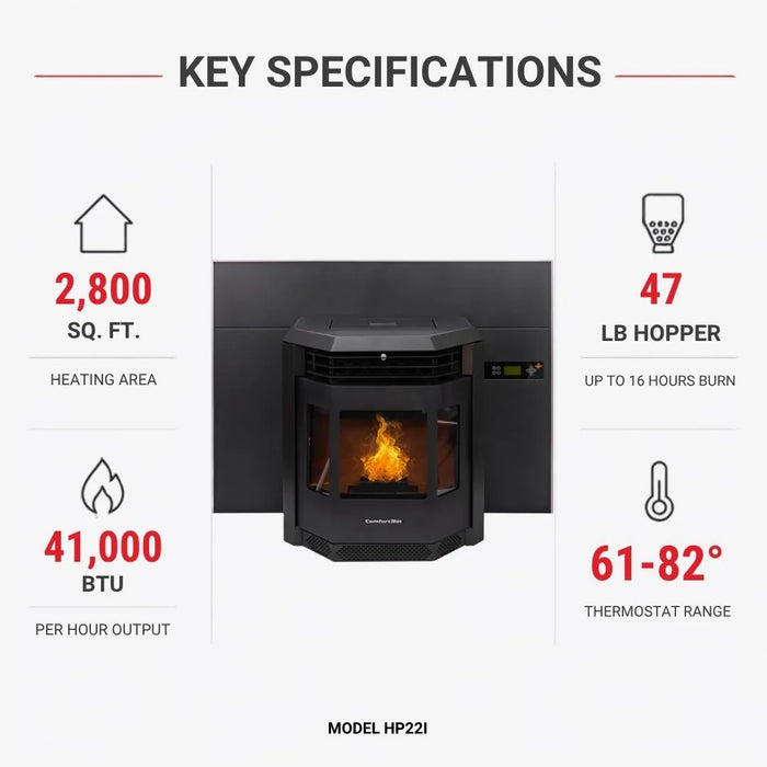 ComfortBilt HP22i Pellet Insert Key Specs