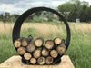 Fire Pit Art Orbital log rack