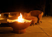 Fire Pit Art Manta Ray outdoor fire pit with iron oxide patina