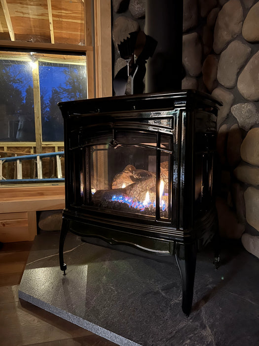 Hearthstone Stoves Bristol Gas Stove with Brown Finish on Hearth