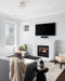 SimpliFire Inception Electric Fireplace with Halston Front in Sitting Room