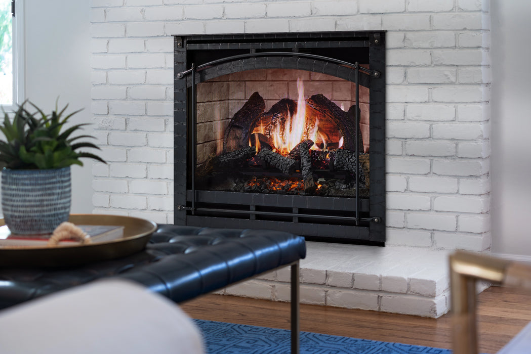 SimpliFire Inception Electric Fireplace Closeup with Chateau Front
