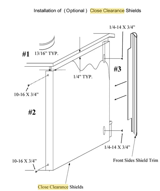 Close Clearance Shield for Model 74 Wood Stove