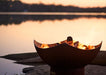 Fire Pit Art Manta Ray outdoor fire pit with iron oxide patina