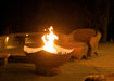 Fire Pit Art Manta Ray outdoor fire pit with iron oxide patina