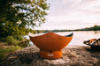 Fire Pit Art Manta Ray outdoor fire pit with iron oxide patina