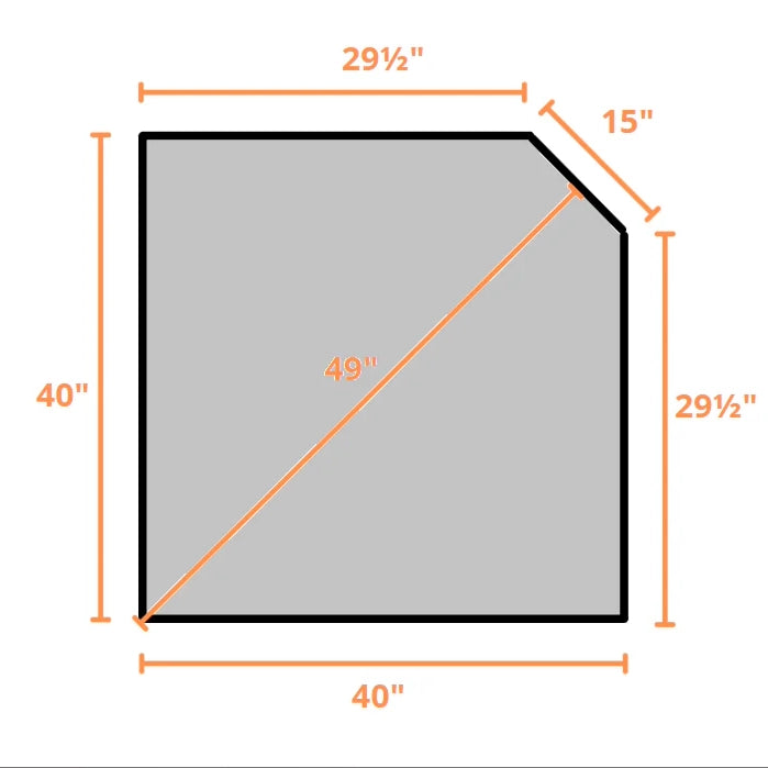ComfortBilt Pellet Stove Corner Mill Black Hearth Pad Dimensions
