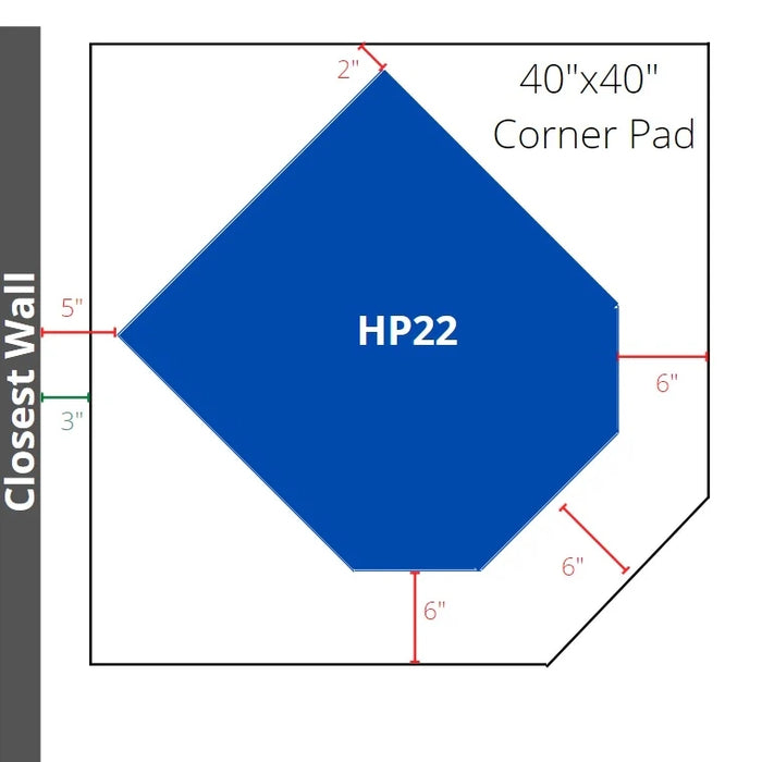ComfortBilt Pellet Stove Corner Mill Black Hearth Pad Dimensions with HP22 Stove