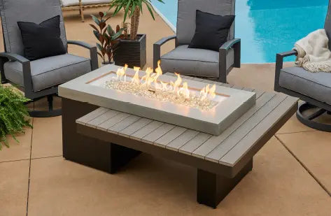 The Outdoor Greatroom Company Uptown Fire Table in Coastal Grey