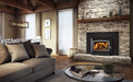 Osburn 3500 Fireplace Insert with Brushed Nickel Door Overlay and Medium Surround with Brushed Nickel Trim