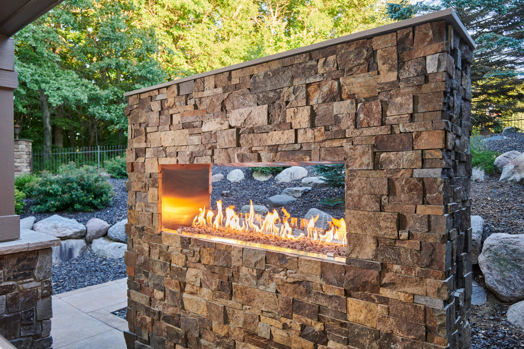 The Outdoor Greatroom Company See-Through Ready to Finish Outdoor Fireplace