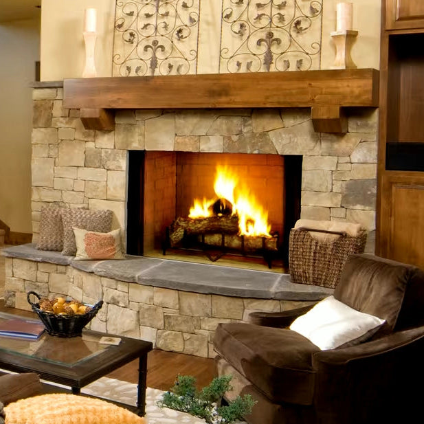Majestic Biltmore Fireplace with Raised Hearth in Living Room
