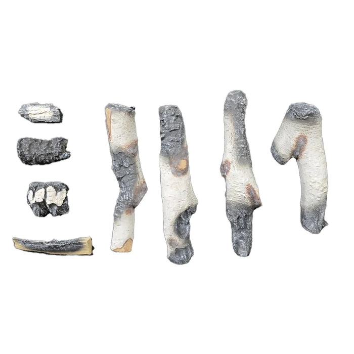 SimpliFire Glowing Birch Log Set for Allusion Edge Linear Electric Fireplace