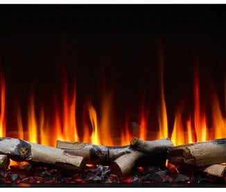 SimpliFire Triton Linear Electric Fireplace Birch Logs