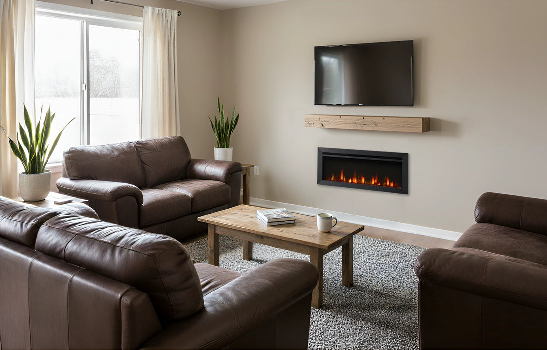 SimpliFire 50" Allusion Slim Electric Fireplace in Living Room