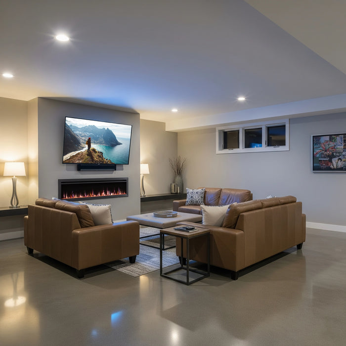 SimpliFire 72" Allusion Slim Electric Fireplace in Living Room