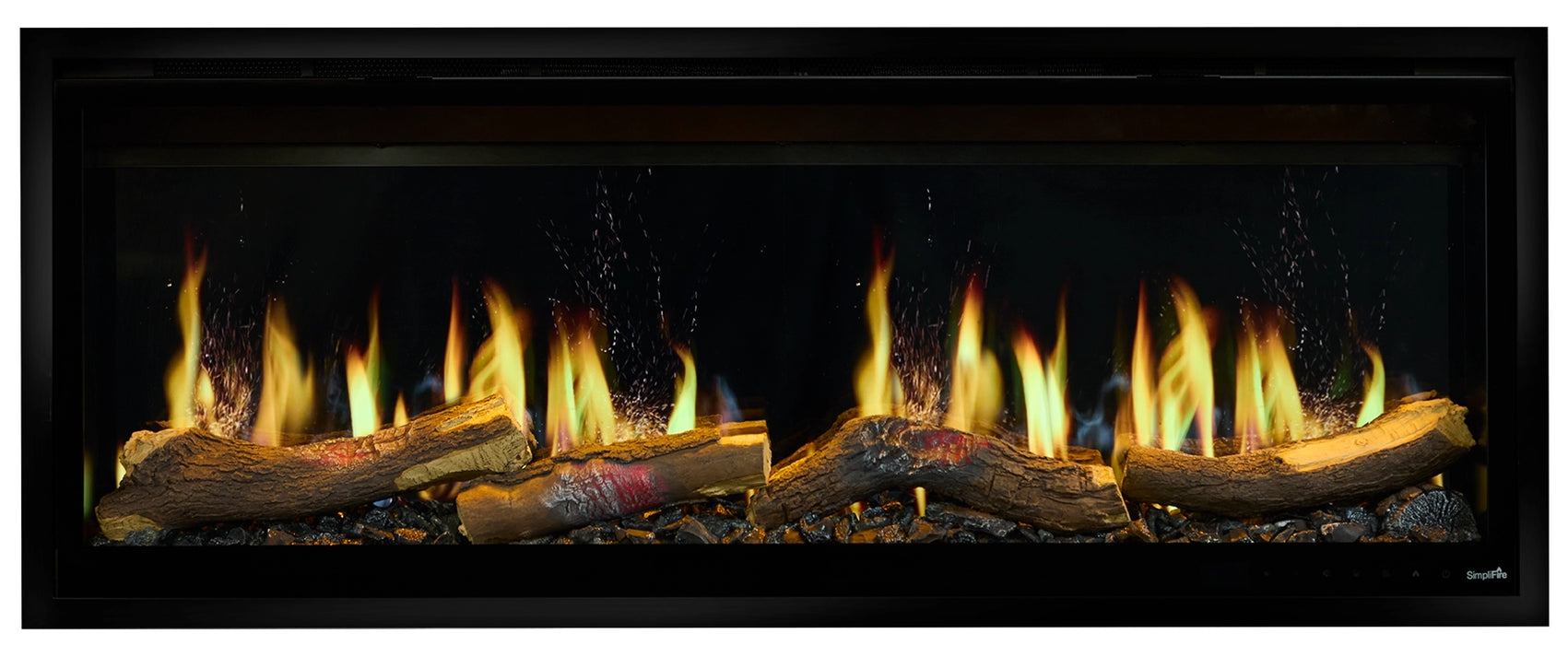 SimpliFire Allusion Edge Electric Fireplace with Yellow Flame Pattern
