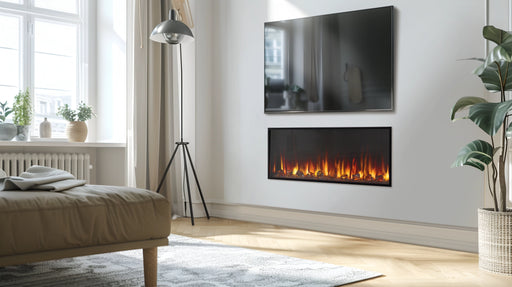 SimpliFire Scion 43" Linear Electric Fireplace in Bedroom