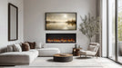 SimpliFire Scion 55" Linear Electric Fireplace in Living Room with Birch Logs