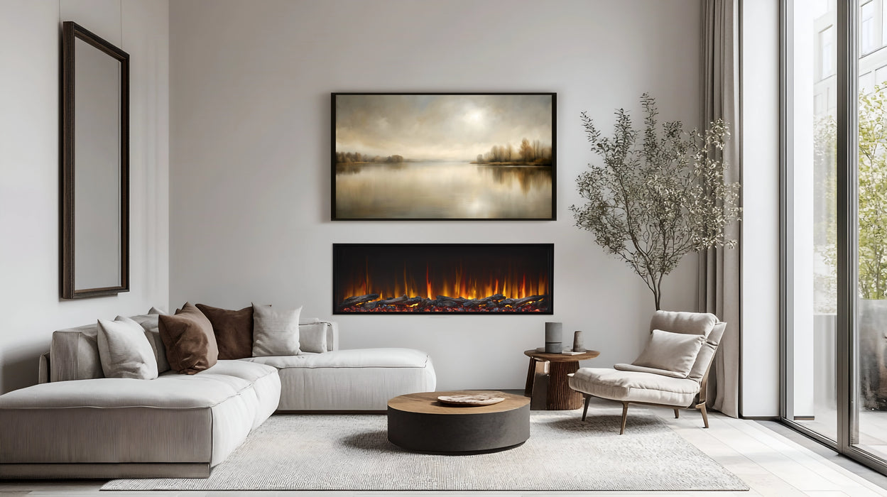 SimpliFire Scion 55" Linear Electric Fireplace with Driftwood Logs
