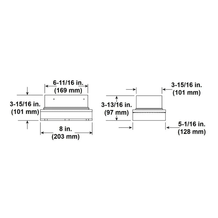 HHT SLP to DVP Adapter Dimensions