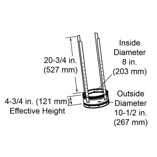 HHT SL300 6" (200mm) Flue Support Section