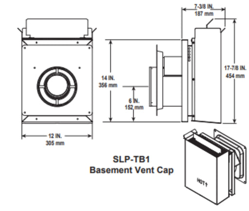 HHT SLP Horizontal Snorkel Termination for Basement Installations