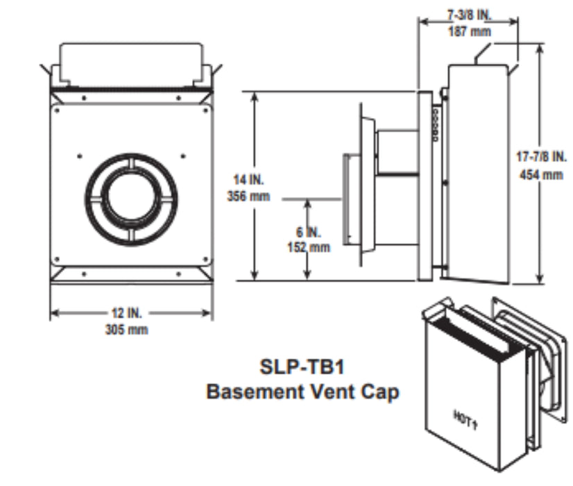 HHT SLP Horizontal Snorkel Termination for Basement Installations
