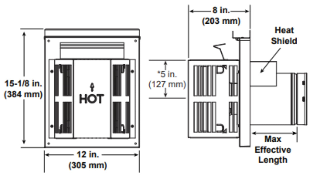 HHT Trapezoid Horizontal Vent Kit for Rear-Venting Fireplaces