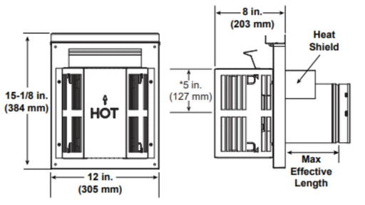 HHT Trapezoid Horizontal Vent Kit for Rear-Venting Fireplaces