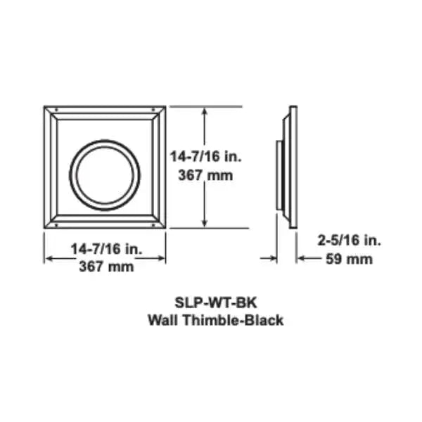 HHT Black Decorative Wall Thimble Cover for SLP Series Pipe