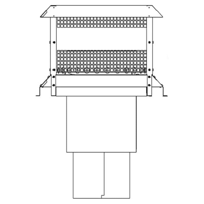 HHT Stainless Steel Square Termination Cap for SL1100 Chimney Systems