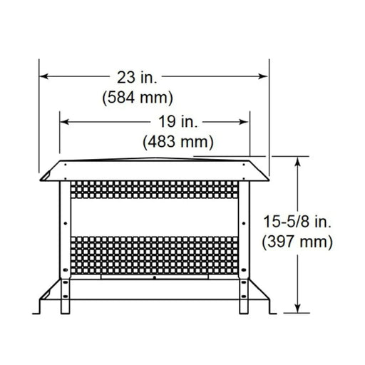 HHT ST375SS Square Termination Cap DImensions