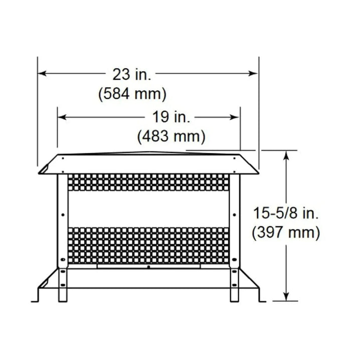 HHT ST375SS Square Termination Cap DImensions