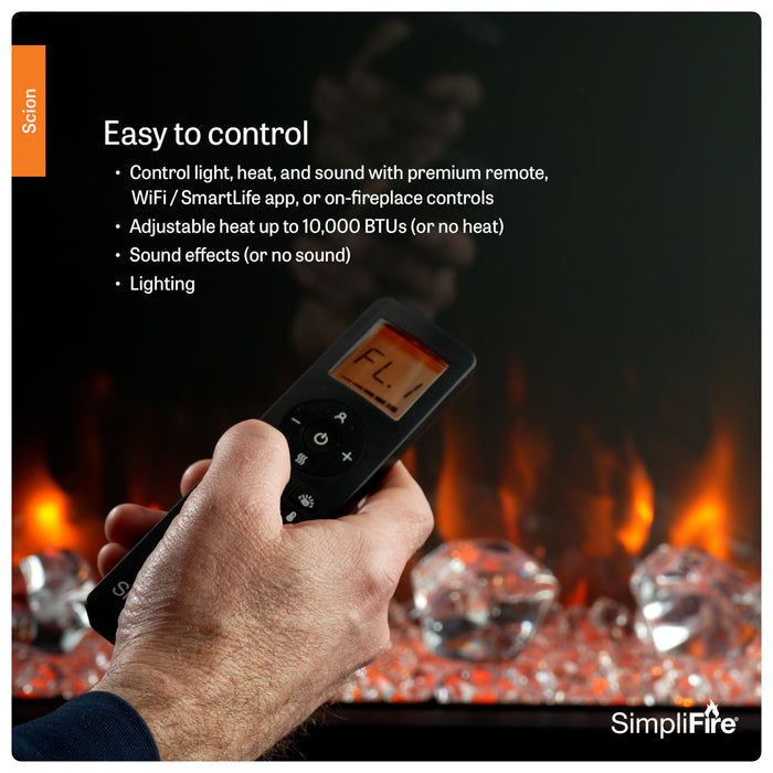SimpliFire Scion Electric Fireplace Ease of Controls