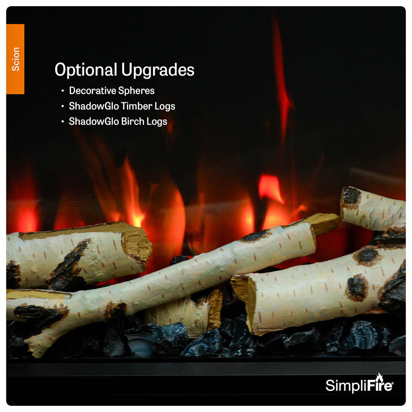 SimpliFire Scion Electric Fireplace Optional Upgrades
