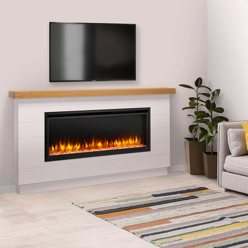 SimpliFire Modern Farmhouse Boyd Build-Out Kit Installed in Modern Living Room