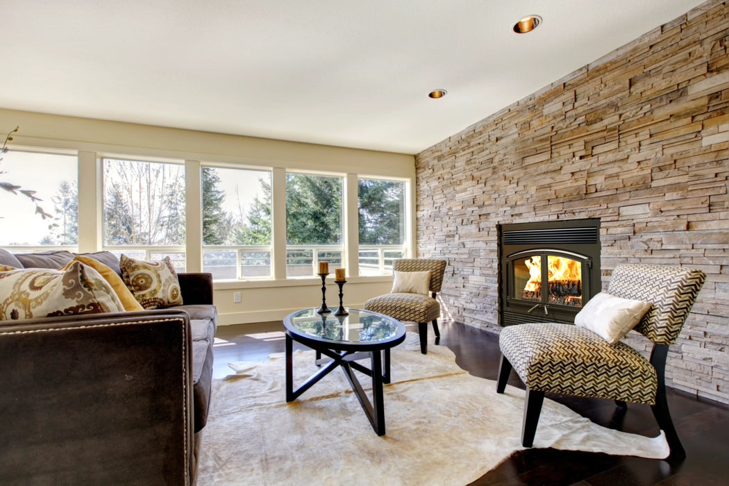 Empire Stove St. Clair 4300 Fireplace in Room with Large Windows