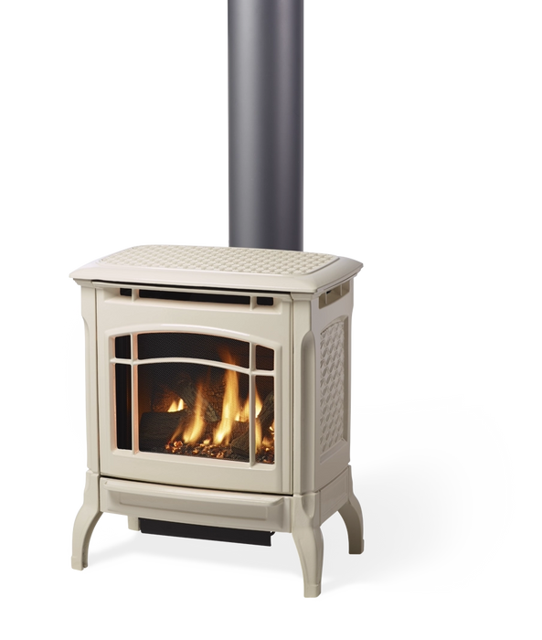 Hearthstone Stoves Stowe Direct-Vent Gas Stove with Oyster Enamel Finish