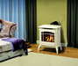 Hearthstone Stoves Stowe Direct-Vent Gas Stove with Oyster Enamel Finish in Living Room